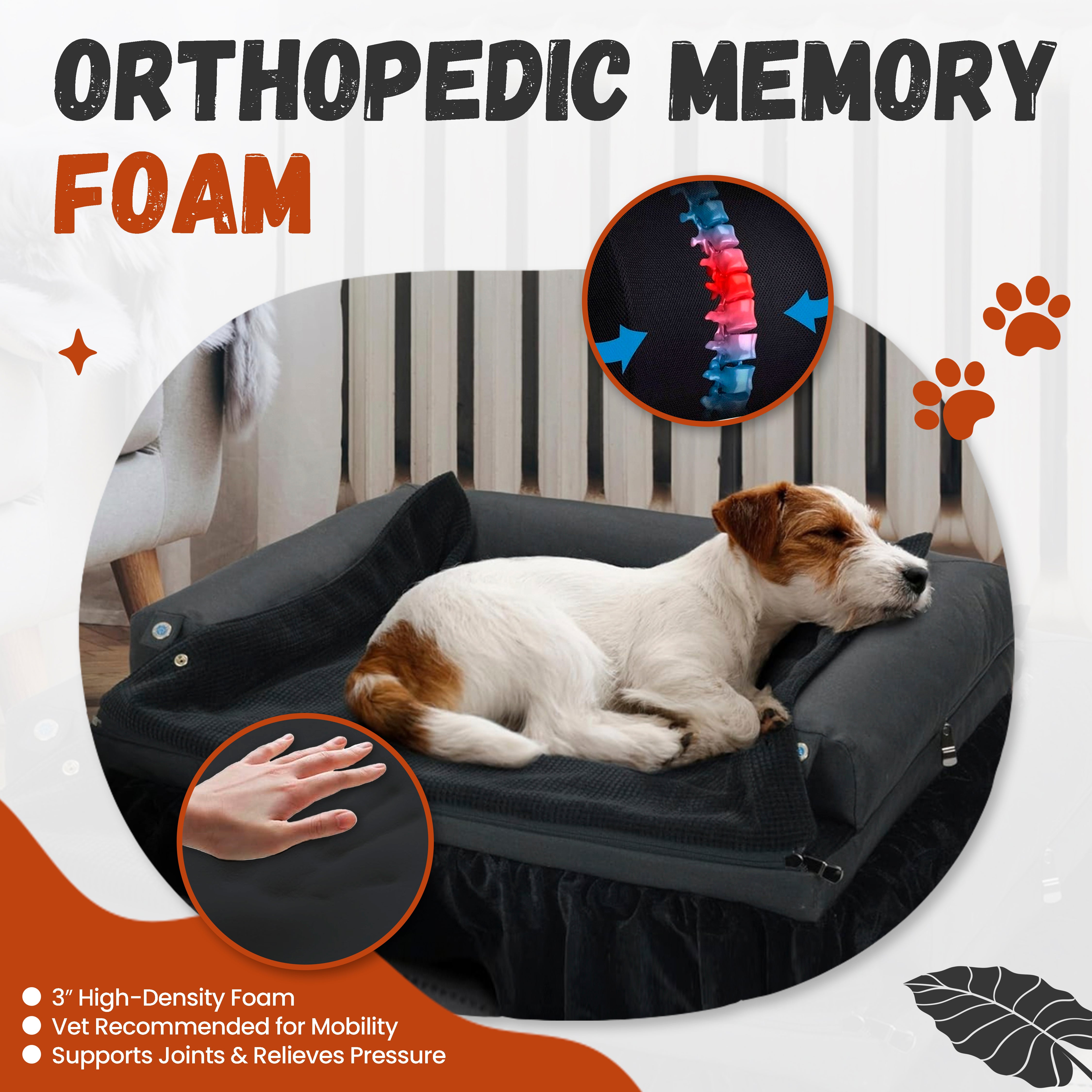 Orthopedic memory foam pet bed
