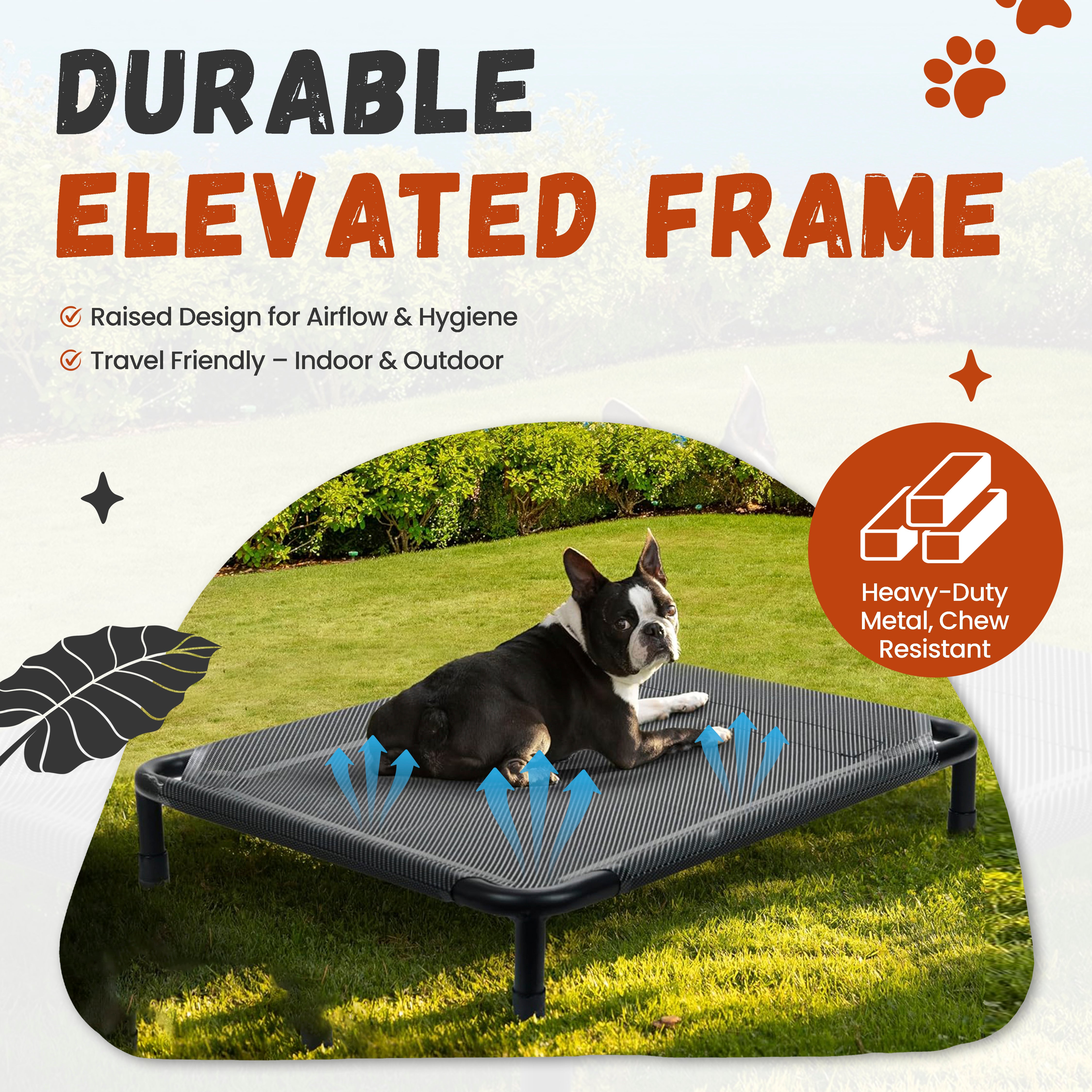 Durable elevated pet bed